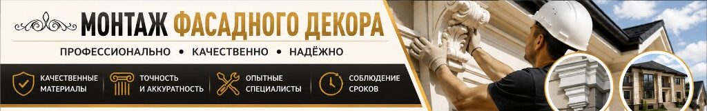 Монтаж фасадного декора